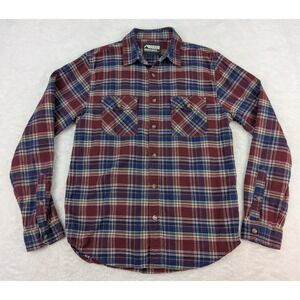 Mountain‎ Khakis Shirt Men's M Red/Blue Plaid Park Flannel Long Sleeve Pockets